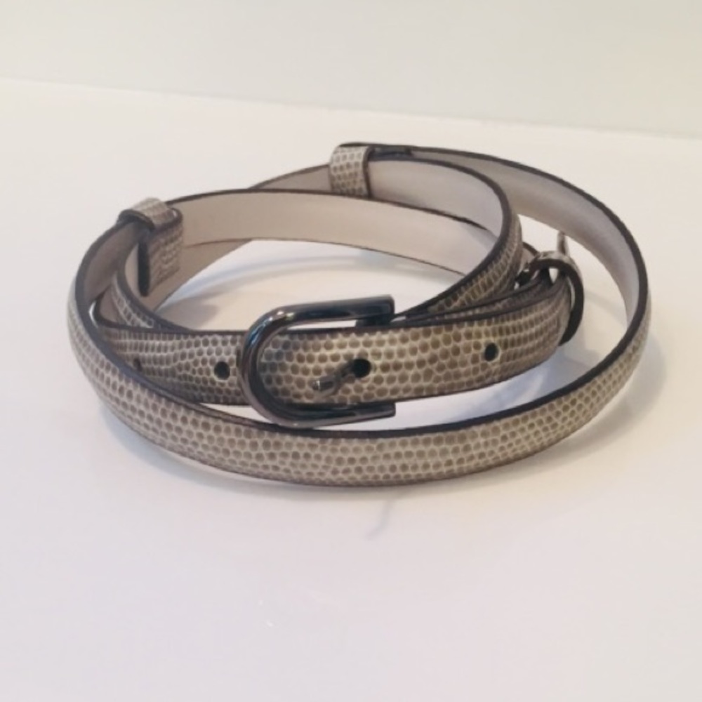 The Limited Leather Snake Print Belt